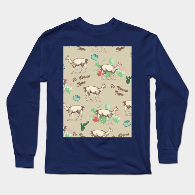 No drama Llama Long Sleeve T-Shirt by Arch4Design